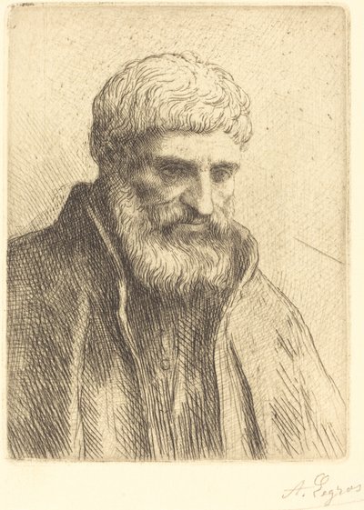 Tanulmány egy öregemberről Etude de vieillard. alkotó: Alphonse Legros