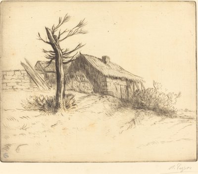 A nádfedeles Chaumiere kunyhó. alkotó: Alphonse Legros