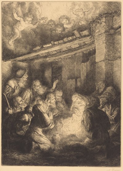 A pásztorok imádása alkotó: Alphonse Legros