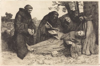 Szent Ferenc halála (La mort de St. Francois) alkotó: Alphonse Legros