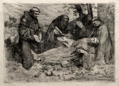 Szent Ferenc halála. alkotó: Alphonse Legros