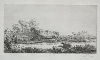 Farm a folyón (La Ferme Sur La Rivière: Esti hatás) alkotó: Alphonse Legros