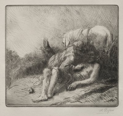 Az irgalmas szamaritánus. alkotó: Alphonse Legros
