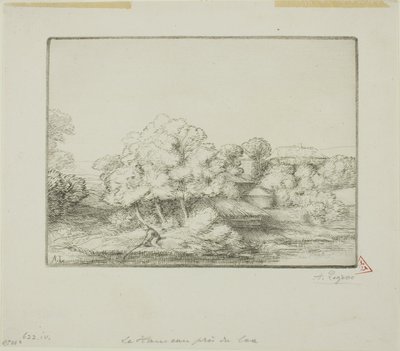A Hamlet a tó mellett alkotó: Alphonse Legros