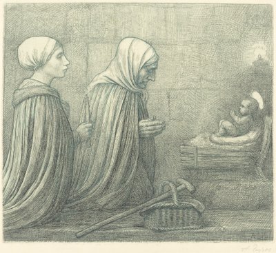A jászol La creche. alkotó: Alphonse Legros
