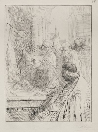 A szerzetesek a templomban alkotó: Alphonse Legros