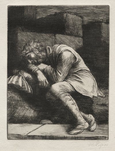 Az alvó koldus. alkotó: Alphonse Legros