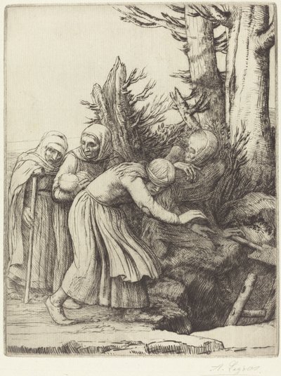 A halál diadala: A halál otthont készít a hajléktalanoknak (Le triomphe de la Mort: Lamort a preparat une demeure a des abandonnees) alkotó: Alphonse Legros