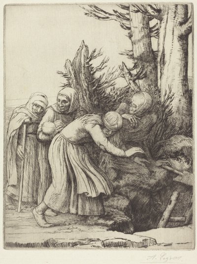 A Halál diadala: A Halál lakóhelyet készít a hajléktalanok számára (Le triomphe de la Mort: La mort a prepare une demeure a des abandonnees) alkotó: Alphonse Legros