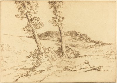 Utazó fekve a fűben alkotó: Alphonse Legros