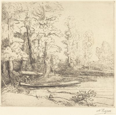 Fák a víz szélén alkotó: Alphonse Legros