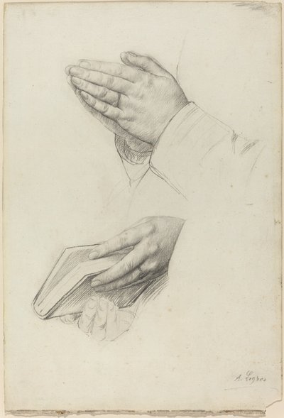 Két tanulmány a kezekről. alkotó: Alphonse Legros