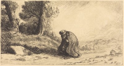 Egy sikátoron haladó csavargó alkotó: Alphonse Legros