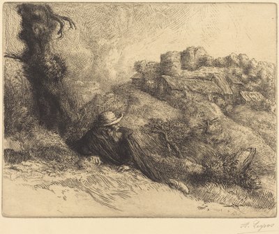 Kilátás egy kastélyra (Château des Revenants) alkotó: Alphonse Legros