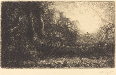 Kilátás a Chateau de Poillet kastélyra. alkotó: Alphonse Legros