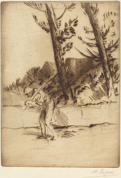 Kilátás a La ferme des Bordes farmra. alkotó: Alphonse Legros
