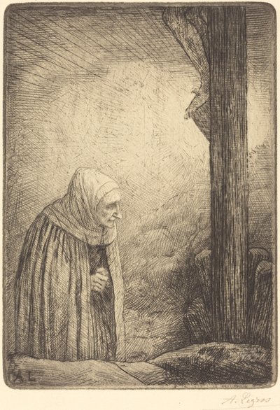 Nő a kereszt lábánál (Femme au calvaire) alkotó: Alphonse Legros
