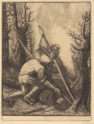 Favágók, 3. tábla (A favágók) alkotó: Alphonse Legros