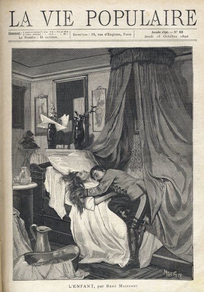 Egy elkeseredett katona átölelte az ágyban fekvő nő holttestét. Illusztráció: Alfons Maria Mucha (Alphonse Marie Mucha alkotó: Alphonse Mucha