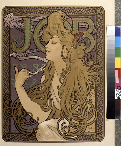 Reklámplakát ""Job"" selyempapírhoz. Alfons Maria Mucha alkotása (Alphonse Marie Mucha alkotó: Alphonse Marie Mucha
