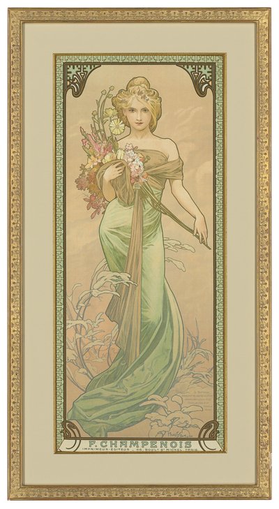 Négy évszak: 1900 tavasza alkotó: Alphonse Mucha