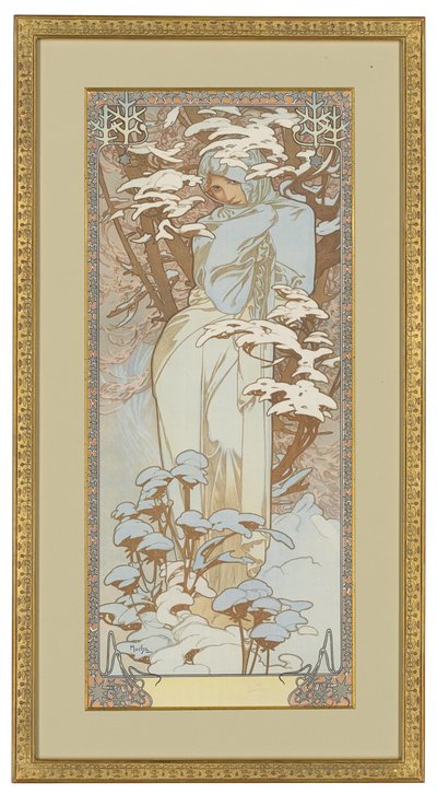 Négy évszak: tél, 1900 alkotó: Alphonse Mucha
