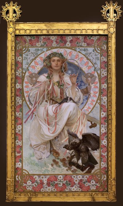 Josephine Crane Bradley portréja Szláviában. Alfons Mucha (1860-1939) festménye, olaj és tempera, vászon alkotó: Alphonse Mucha