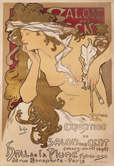 Száz szalon, 1896 alkotó: Alphonse Mucha