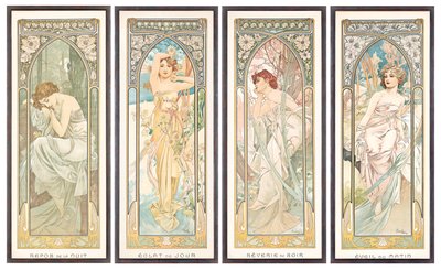 A napszakok; A nap órái alkotó: Alphonse Mucha