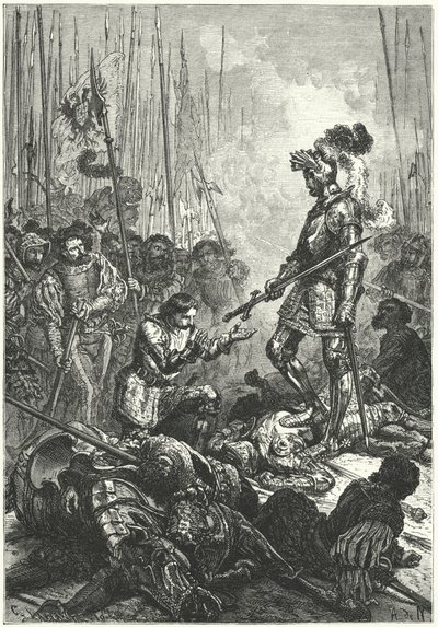 I. Ferenc francia fogságba esett a páviai csatában alkotó: Alphonse Marie de (after) Neuville