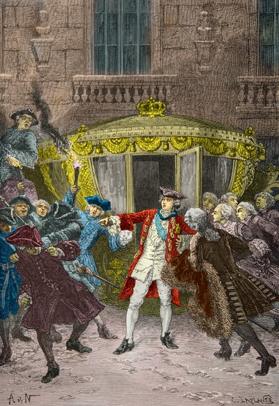 Robert Francois Damiens merényletkísérlete Lajos ellen 15. alkotó: Alphonse Marie de Neuville