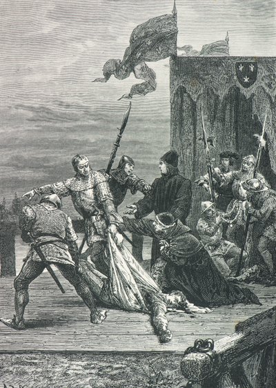 János vitéz meggyilkolása 1419-ben (metszet) alkotó: Alphonse Marie de Neuville