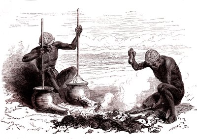 Őslakos kovácsok a Latuka törzsből. Dél Szudán alkotó: Alphonse Marie de Neuville