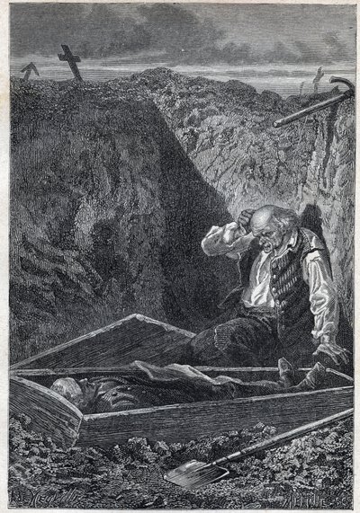 A temetők azt veszik, amit kapnak – Illusztráció: Alphonse De Neuville (1835-1885) a „Les miserables” című művéhez – Második rész: Cosette, Victor Hugo (1802-1885) 1862 alkotó: Alphonse Marie de Neuville
