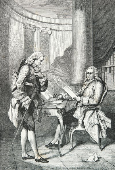 Turgot benyújtja lemondó levelét Lajosnak 16. alkotó: Alphonse Marie de Neuville
