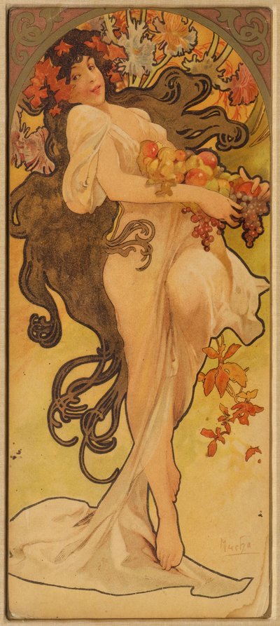 Ősz a Les Saisons sorozatból, c. 1900. alkotó: Alphonse Mucha