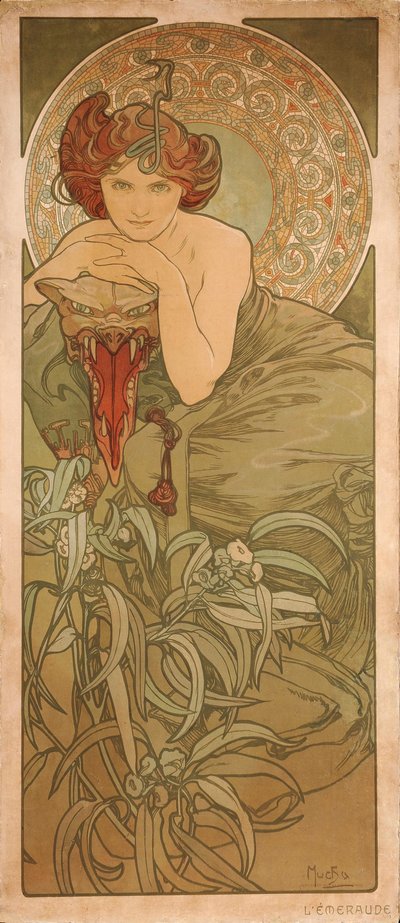Emerald A drágakövek sorozatból alkotó: Alphonse Mucha