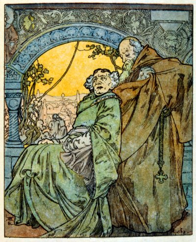 Illusztráció: Alphonse Mucha a francia író, Anatole France "Clio" című művéből. 1900. Mucha (1860 – 1939). cseh szecessziós festő volt alkotó: Alphonse Mucha