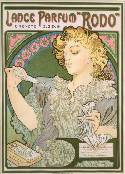 Dobj parfüm lehúzót alkotó: Alphonse Mucha