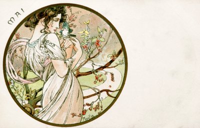 "Május", 1900 alkotó: Alphonse Mucha