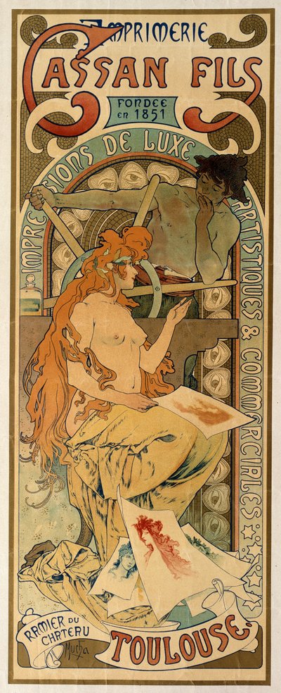 A toulouse-i Cassan Fils nyomda plakátja, 1897. alkotó: Alphonse Mucha
