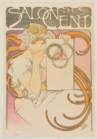 [A Százak Szalonja. 1897. június (nyomdai próbanyomat)] alkotó: Alphonse Mucha