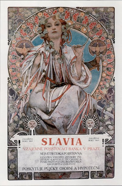 Slavia plakát, 1907 alkotó: Alphonse Mucha