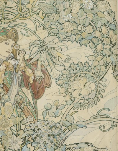 Textil design alkotó: Alphonse Mucha