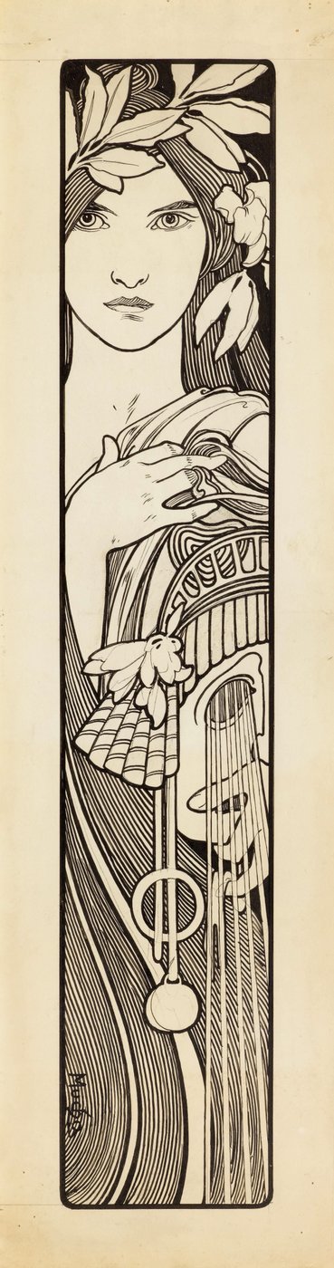 Thália, a vígjáték múzsája, 1897. alkotó: Alphonse Mucha