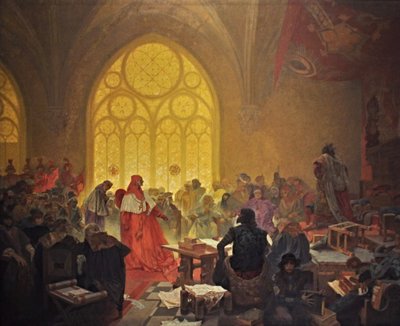 Podebrady György huszita király A szláv eposz ciklus alkotó: Alphonse Mucha
