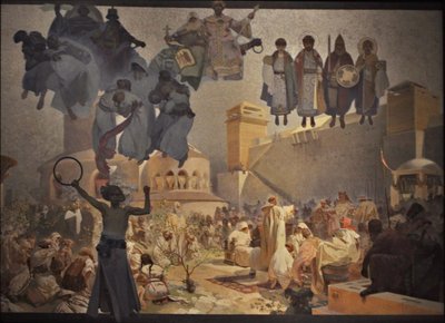 A szláv liturgia bemutatása A szláv eposz ciklus alkotó: Alphonse Mucha