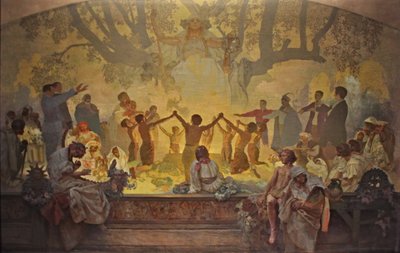 Omladina esküje a szláv hársfa alatt A szláv eposz ciklus alkotó: Alphonse Mucha