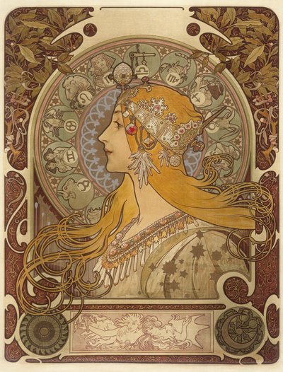 Zodiákus, 1896 alkotó: Alphonse Mucha