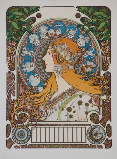 Zodiákus Zodiákus, 1896. alkotó: Alphonse Mucha